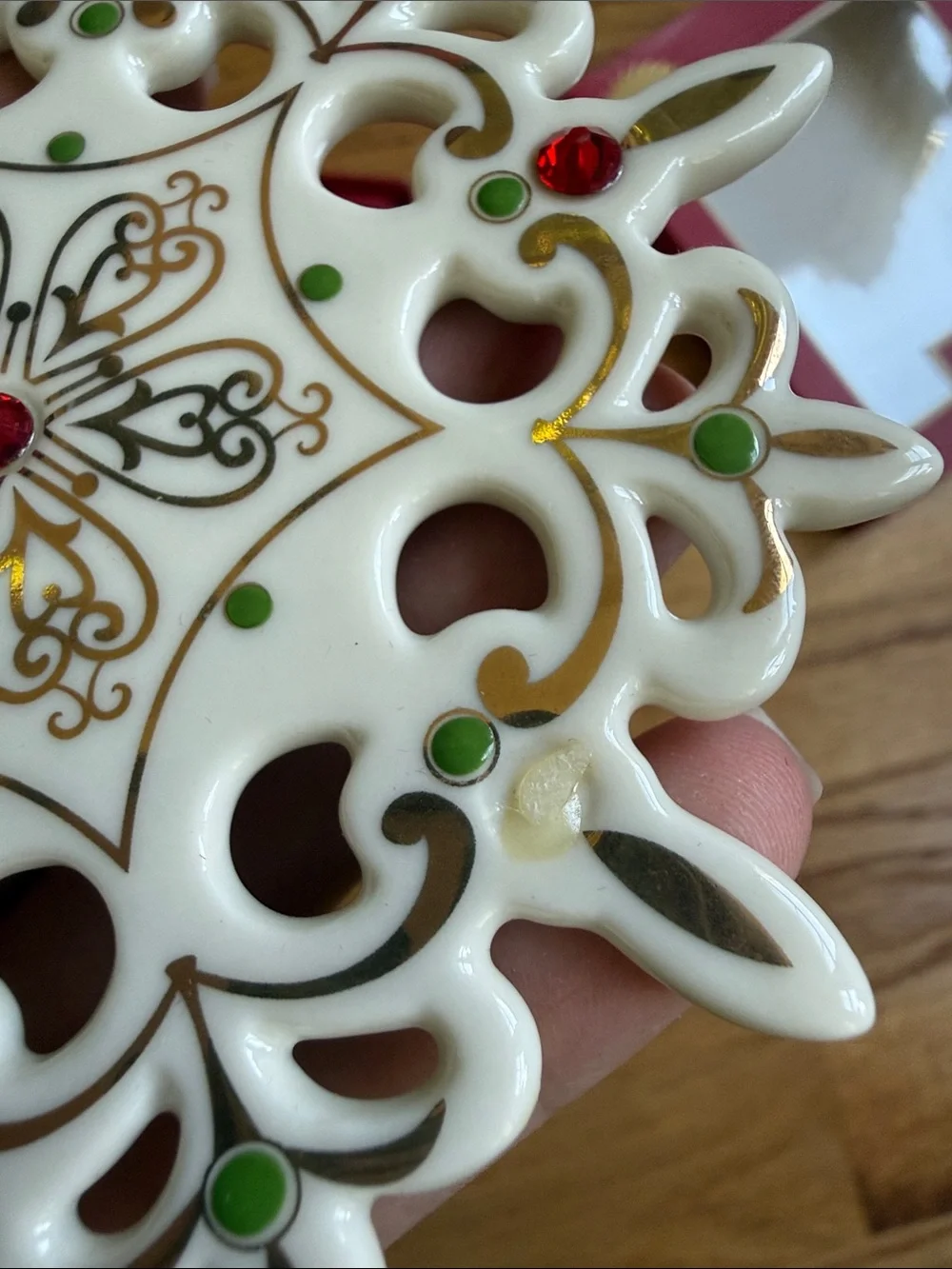 Lenox China Jewels Snowflake Ornament 4 in new in box